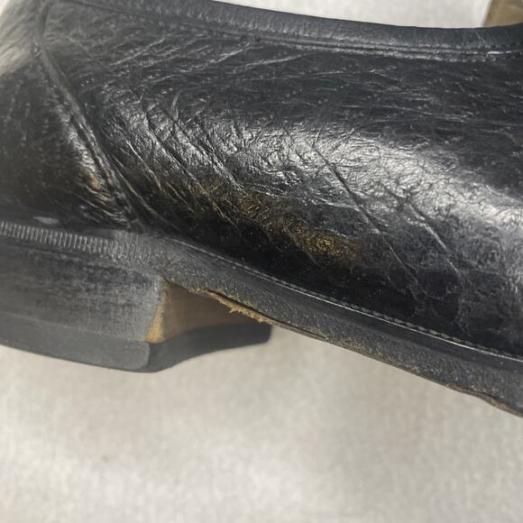 Authentic ZILLI Handmade Italian Black Leather Loafers 44 1/2 Slip On main image 14